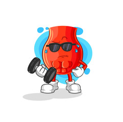 uvula lifting dumbbell vector. cartoon character