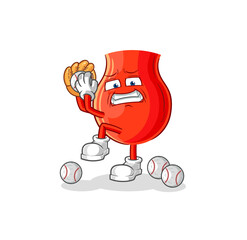 uvula baseball pitcher cartoon. cartoon mascot vector