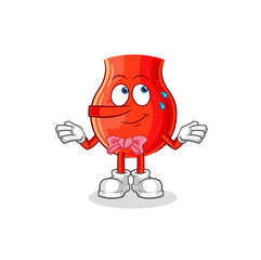 uvula lie like Pinocchio character. cartoon mascot vector