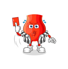 uvula referee with red card illustration. character vector