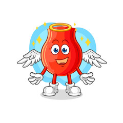 uvula angel with wings vector. cartoon character