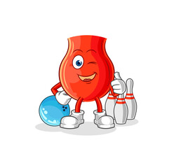 uvula play bowling illustration. character vector