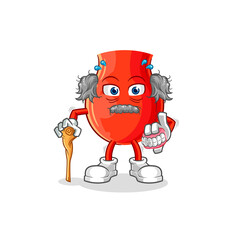 uvula white haired old man. character vector