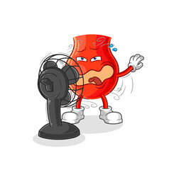 uvula with the fan character. cartoon mascot vector