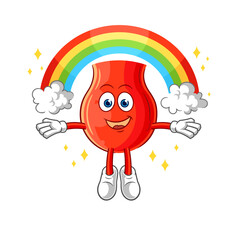 uvula with a rainbow. cartoon vector