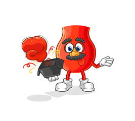 uvula prank glove in the box. cartoon mascot