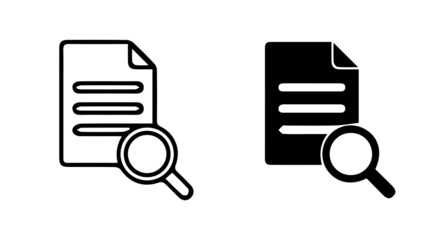 Document finder flat icon illustration for web and apps