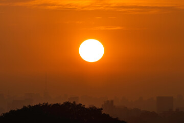 sunset over the city