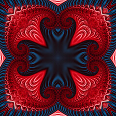 Square seamless fractal patterns. Beautiful bright background.