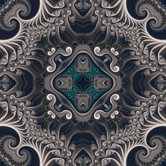 Square seamless fractal patterns. Beautiful bright background.