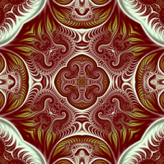 Square seamless fractal patterns. Beautiful bright background.