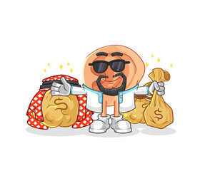 ear rich arabian mascot. cartoon vector