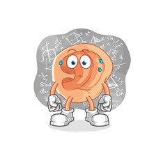 ear thinking hard vector. cartoon character