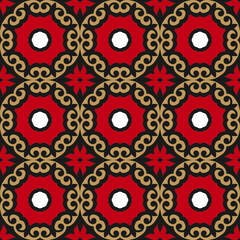 seamless pattern with flowers and leaves