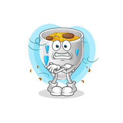 noodle bowl cold illustration. character vector