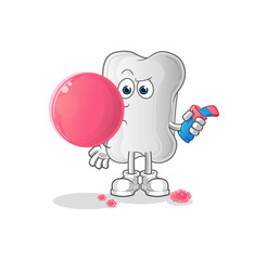 dog bone chewing gum vector. cartoon character