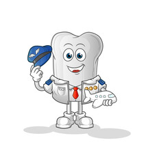 dog bone pilot mascot. cartoon vector