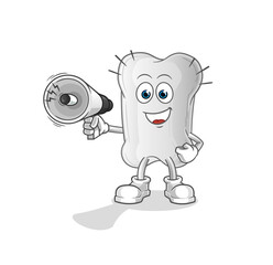 dog bone holding hand loudspeakers vector. cartoon character