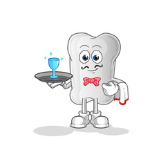 dog bone waiter cartoon. cartoon mascot vector