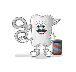 dog bone barber cartoon. cartoon mascot vector
