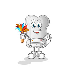 dog bone maid mascot. cartoon vector