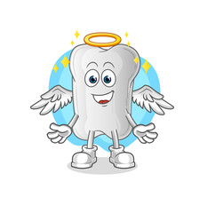 dog bone angel with wings vector. cartoon character
