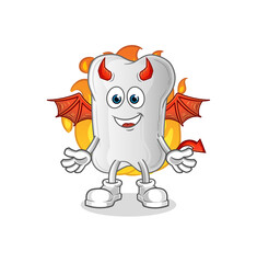 dog bone demon with wings character. cartoon mascot vector