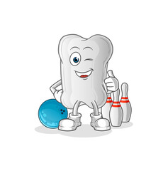 dog bone play bowling illustration. character vector