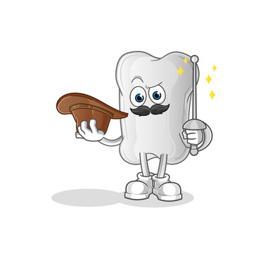 dog bone fencer character. cartoon mascot vector