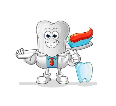 dog bone dentist illustration. character vector