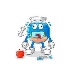 fish bowl burp mascot. cartoon vector
