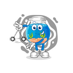fish bowl hypnotizing cartoon. cartoon mascot vector