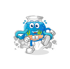fish bowl runner character. cartoon mascot vector