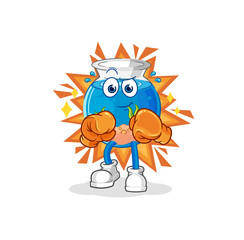 fish bowl boxer character. cartoon mascot vector