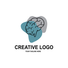 human intelligence brain logo vector design