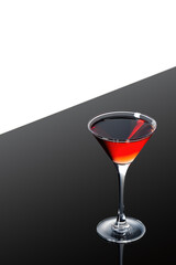 red martini cocktail on a dark background