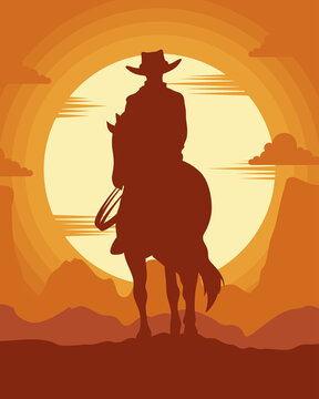 cowboy wild west scene