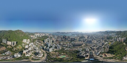 hong kong island in 360 panorama - 497995492