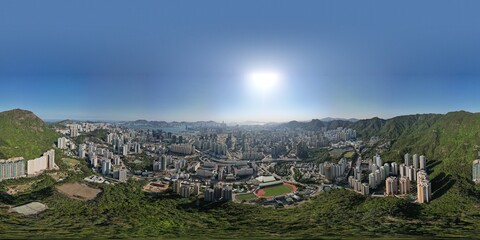 hong kong island in 360 panorama - 497995496