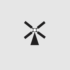 Obraz premium Old windmill logo vector on white background
