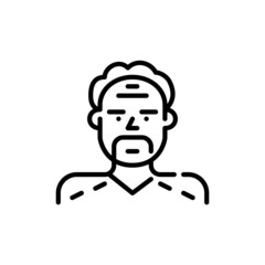 Older man in a sweater. Pixel perfect, editable stroke icon