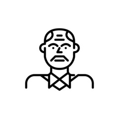 Working professional older man. Pixel perfect, editable stroke icon