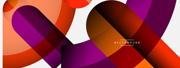 Obraz premium Geometric abstract background. Round shapes, circles, lines composition for wallpaper banner background or landing page