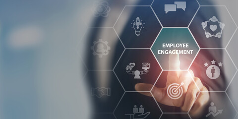 Employee engagement and team motivation. Productive people, inspiration. Common goals of the...