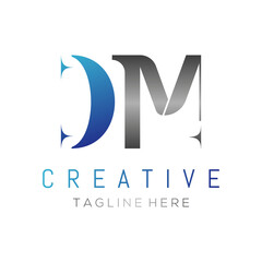 DM Logo Design vector Template. Creative Abstract DM Logo Design Vector Illustration.