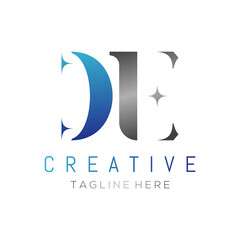 DE Logo Design vector Template. Creative Abstract DE Logo Design Vector Illustration.