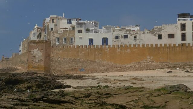 General view of Essaouira in Morocco. City walls