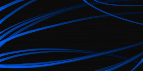 背景に使える油彩風の手描き素材_アブストラクトな青のラインと黒背景