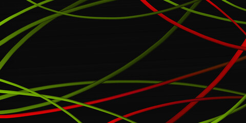 背景に使える油彩風の手描き素材_アブストラクトな赤と緑のラインと黒背景