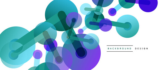 Abstract background. Round dots connected by lines. Trendy techno business template for wallpaper, banner, background or landing